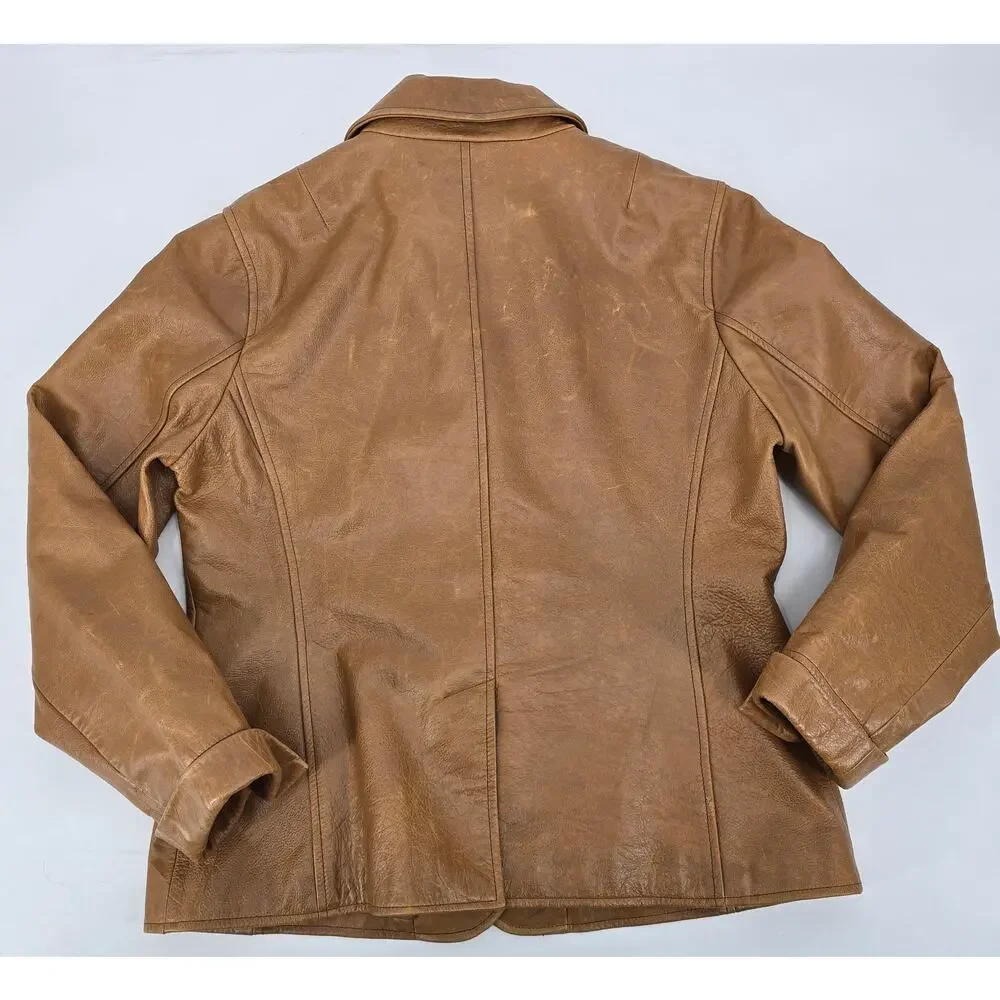 GAP Vintage Y2K Genuine Leather Blazer Jacket (SPR-2002) - Picture 4 of 4